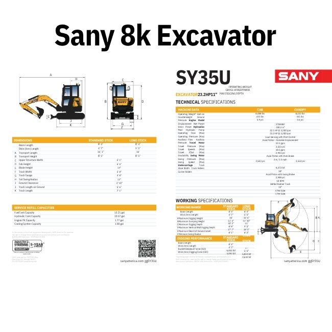 4 Ton Sany SY35u hover