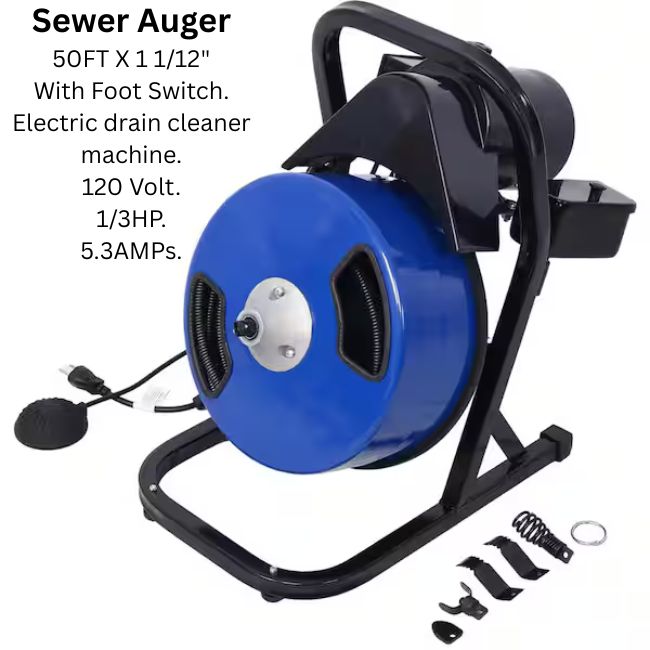 50FT Powered Sewer Auger hover