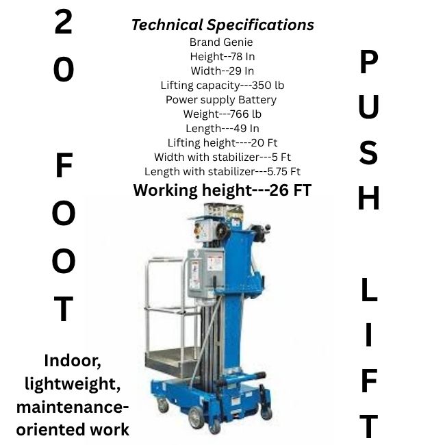 Geine 20ft push lift hover