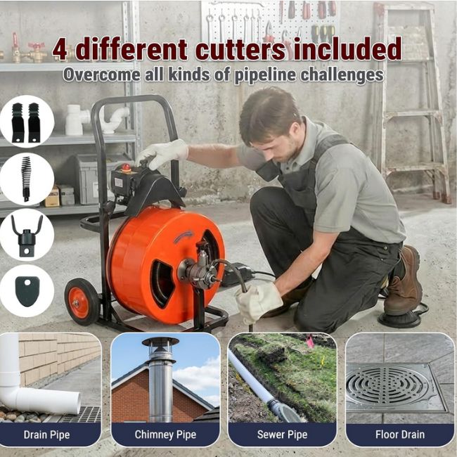 100FT Powered Sewer Auger hover